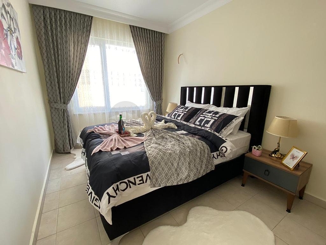 شقة اطلالة بحر في الانيا -تصميم 1+2 - مفروشة -في مهموتلار / الانيا 