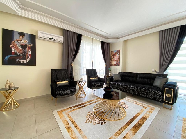 شقة اطلالة بحر في الانيا -تصميم 1+2 - مفروشة -في مهموتلار / الانيا 