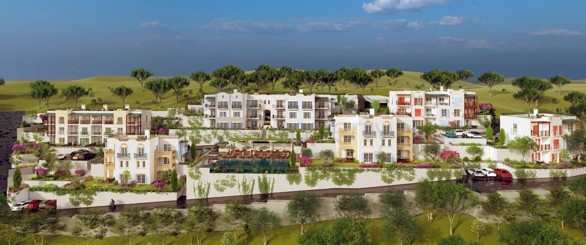 عقارت بودروم - شقق قيد الانشاء -اطلالة بحر -بودروم 