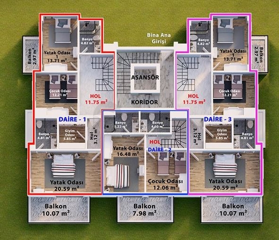 شقق عائلية للبيع في الانيا - مجمع فاخر قيد الانشاء - مركز الانيا 