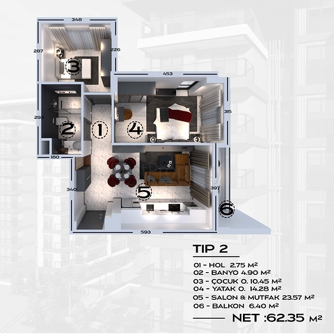 شقق بأسعار منخفضة في الانيا - مجمع قيد الانشاء في افسلار 