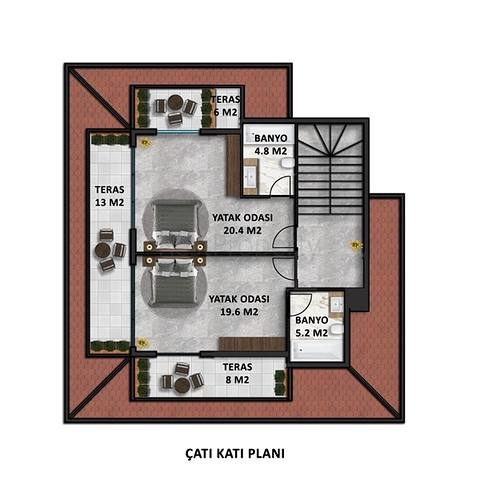 فيلا فاخرة للبيع في الانيا - اطلالة بحر -مستقلة مع مسبح خاص -في كارجيجاك / الانيا 