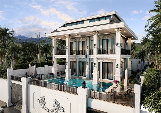 فيلا فاخرة للبيع في الانيا - اطلالة بحر -مستقلة مع مسبح خاص -في كارجيجاك / الانيا 