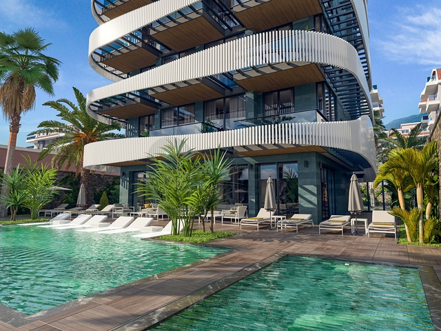 شقق اطلالة بحر مباشرة في الانيا - مجمع قيد الانشاء - في كاستل / الانيا 