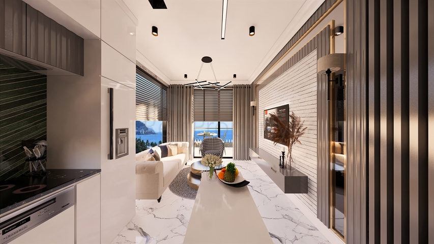 شقق اطلالة بحر مباشرة في الانيا - مجمع قيد الانشاء - في كاستل / الانيا 