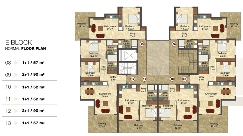 مجمع عصري بخيارات متعددة في ألانيا 