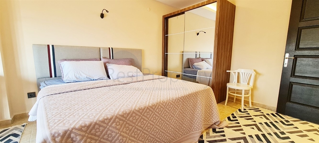 شقة اطلالة بحر في محمودلار - تصميم 2 غرفة وصالة -مفروشة -مباشرة على البحر - محمودلار / الانيا 