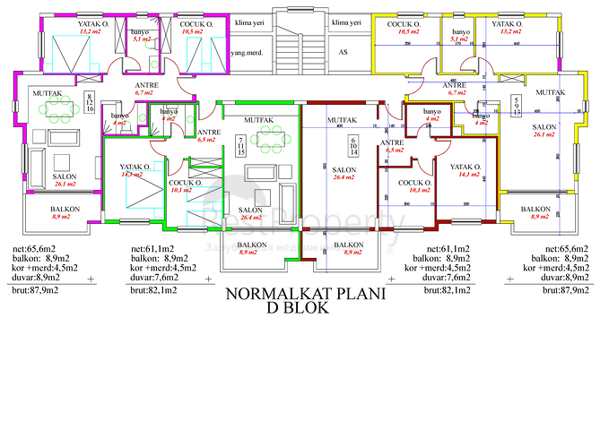 شقق بمساحات مختلفة في افسللار باطلالات رائعة 