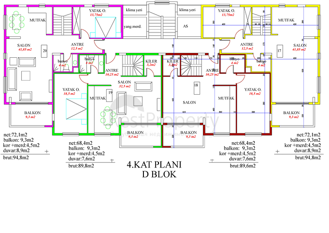 شقق بمساحات مختلفة في افسللار باطلالات رائعة 