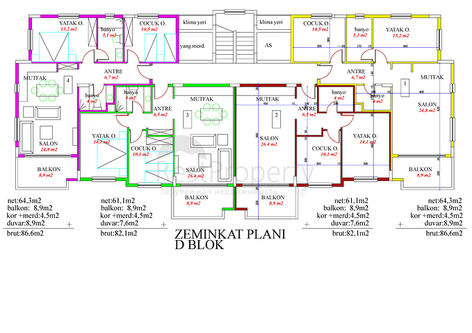 شقق بمساحات مختلفة في افسللار باطلالات رائعة 