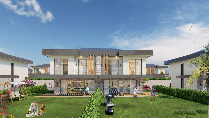 فيلات 3+1 و 4+1 في مجمع صديق للبيئة تحيط به الغابات الصنوبرية في منطقة دورتيبي في الجزء الشرقي من بودروم.