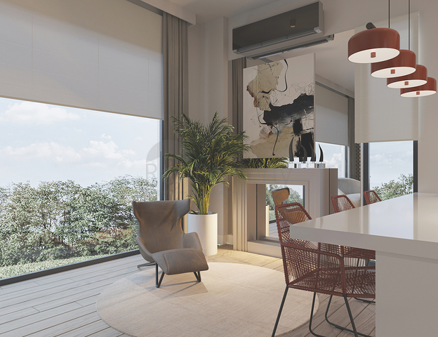 فيلات 3+1 و 4+1 في مجمع صديق للبيئة تحيط به الغابات الصنوبرية في منطقة دورتيبي في الجزء الشرقي من بودروم.