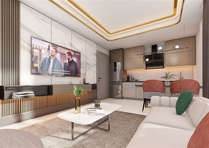 بنتهاوس مذهلة 2 + 1 للبيع في منطقة محمودلار 