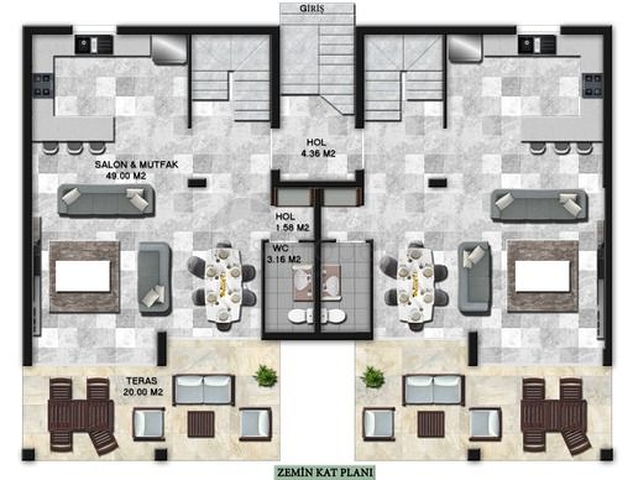 مشروع مساكن مع إطلالات بانورامية على البحر والجبل في منطقة جوندوان