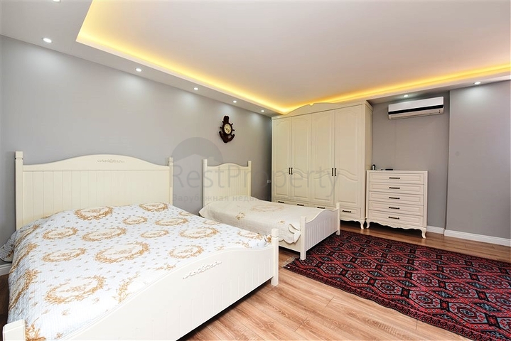 بنتهاوس 4 + 1 مع إطلالة مفتوحة على البحر وقلعة ألانيا