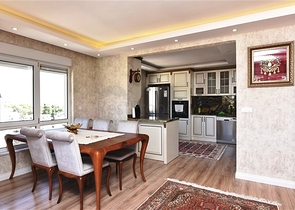 بنتهاوس 4 + 1 مع إطلالة مفتوحة على البحر وقلعة ألانيا