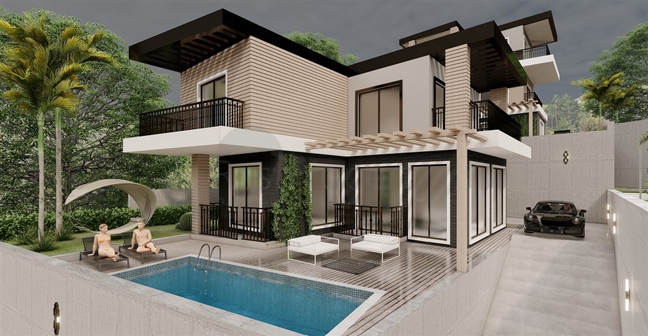 فيلات في منطقة سيكجيلي مع مناظر بانورامية خلابة