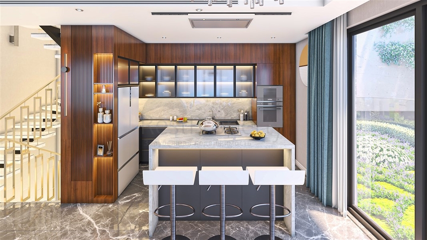 مشروع فيلا جديدة في منطقة بكتاش في وسط ألانيا