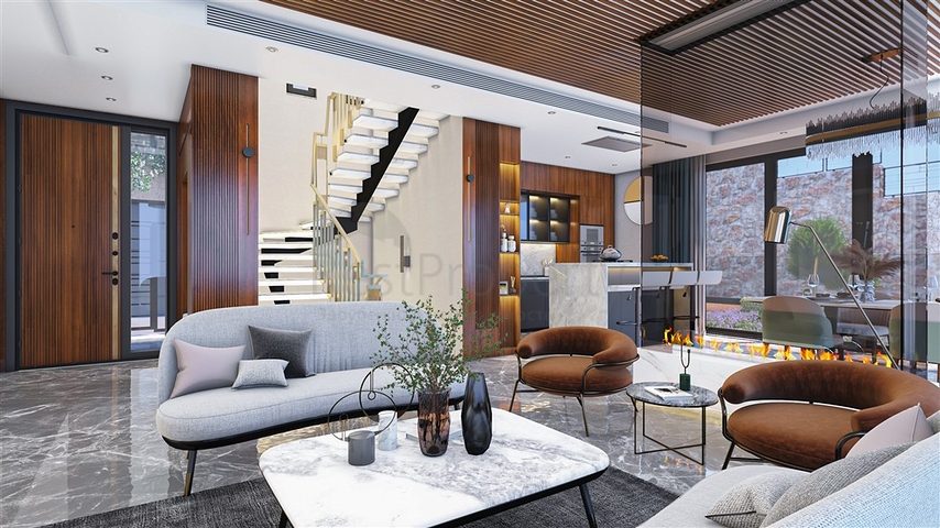 مشروع فيلا جديدة في منطقة بكتاش في وسط ألانيا