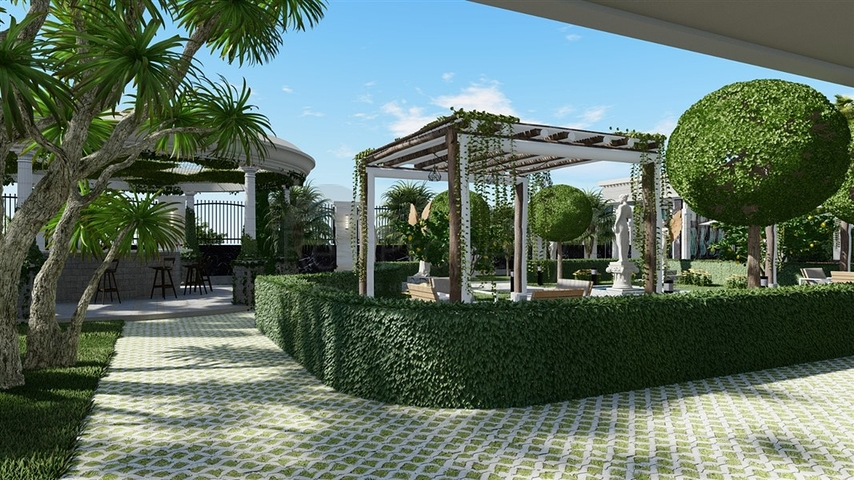 مجمع سكني فاخر بالقرب من البحر في المرحلة الأولى من البناء