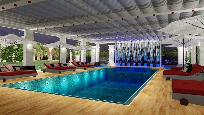 مجمع سكني فاخر بالقرب من البحر في المرحلة الأولى من البناء