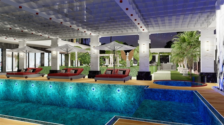 مجمع سكني فاخر بالقرب من البحر في المرحلة الأولى من البناء