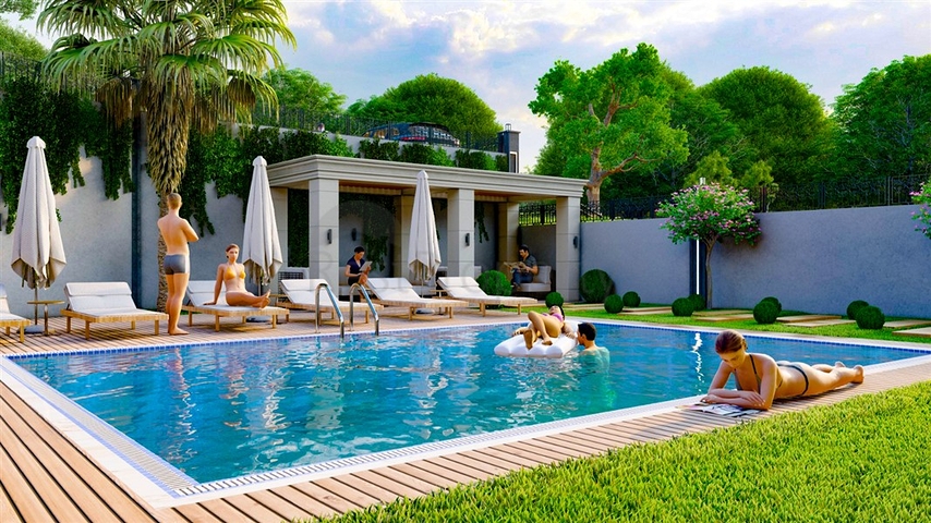 مجمع بوتيك 1 كم من الشاطئ في منطقة دميرتاش 