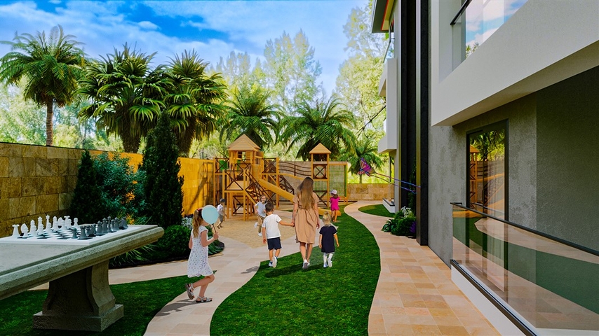 مجمع بوتيك 1 كم من الشاطئ في منطقة دميرتاش 