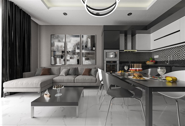 شقة 2+1 قيد الإنشاء في منطقة محمودلار