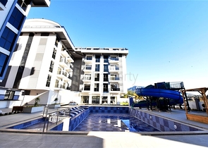 شقة مريحة 1 + 1 في مجمع مع بنية تحتية متنوعة في منطقة أوبا