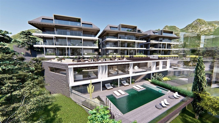 مجمع متميز عند سفح القلعة في ألانيا