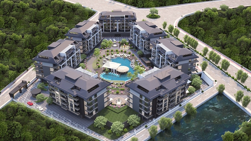 شقة بغرفة نوم واحدة في مجمع جديد في منطقة أوبا شقة بغرفة نوم واحدة في مجمع جديد في منطقة أوبا