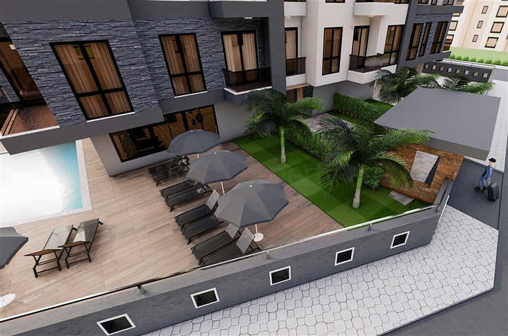 2 + 1 بنتهاوس مطلة على البحر في وسط ألانيا