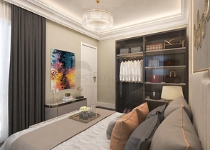 2 + 1 بنتهاوس مطلة على البحر في وسط ألانيا