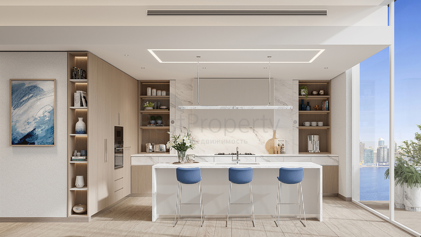 عقارات على الكورنيش على طول القناة في الخليج التجاري