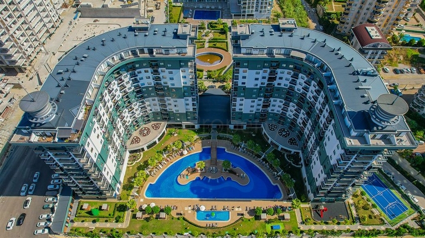 شقة مفروشة 1 + 1 في مجمع مع بنية تحتية فندقية في محمودلار