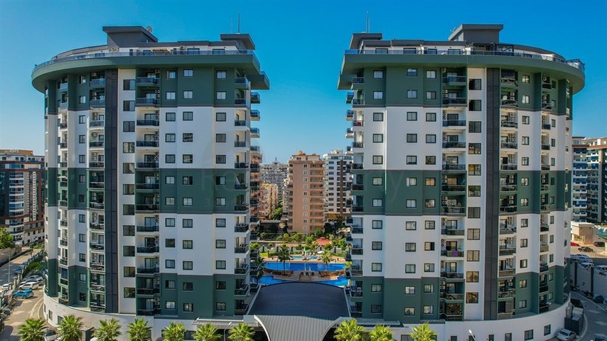 شقة مفروشة 1 + 1 في مجمع مع بنية تحتية فندقية في محمودلار