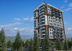 شقة 1+1 في مجمع سكني جديد في وسط محمودلار