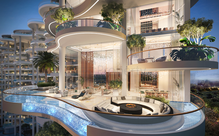 شقق مطلة على برج خليفة ومسابح في دبي