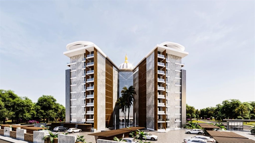 1 + 1 شقة في مشروع مع البنية التحتية للفنادق في غازي باشا