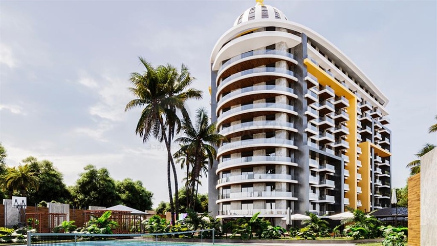 1 + 1 شقة في مشروع مع البنية التحتية للفنادق في غازي باشا