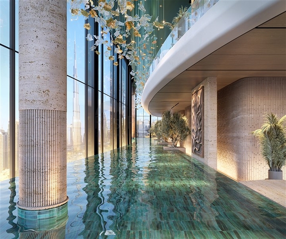 شقق فاخرة مطلة على المدينة في ناطحة سحاب في دبي