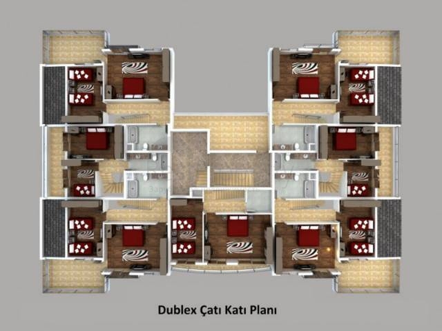 شقق بمساحات مختلفة في أنطاليا 