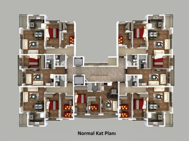 شقق بمساحات مختلفة في أنطاليا 