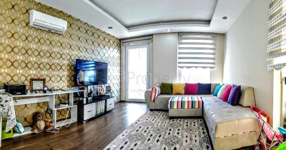 شقة 2 + 1 مع أثاث 5 دقائق سيرا على الأقدام من البحر