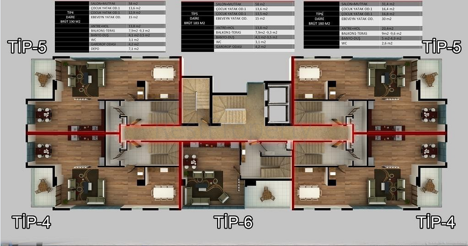 تصميم عصري - شقق ضمن مجمع سكني حديث - مهموتلار / الانيا 