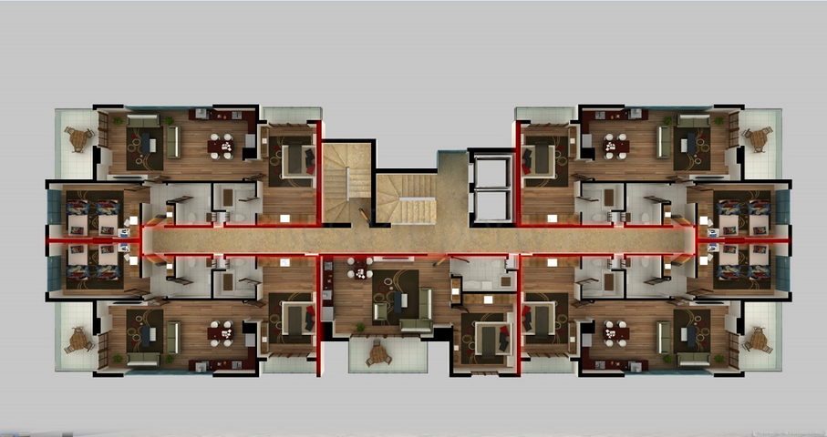 تصميم عصري - شقق ضمن مجمع سكني حديث - مهموتلار / الانيا 