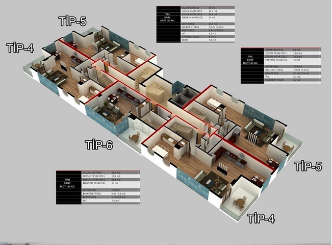 تصميم عصري - شقق ضمن مجمع سكني حديث - مهموتلار / الانيا 
