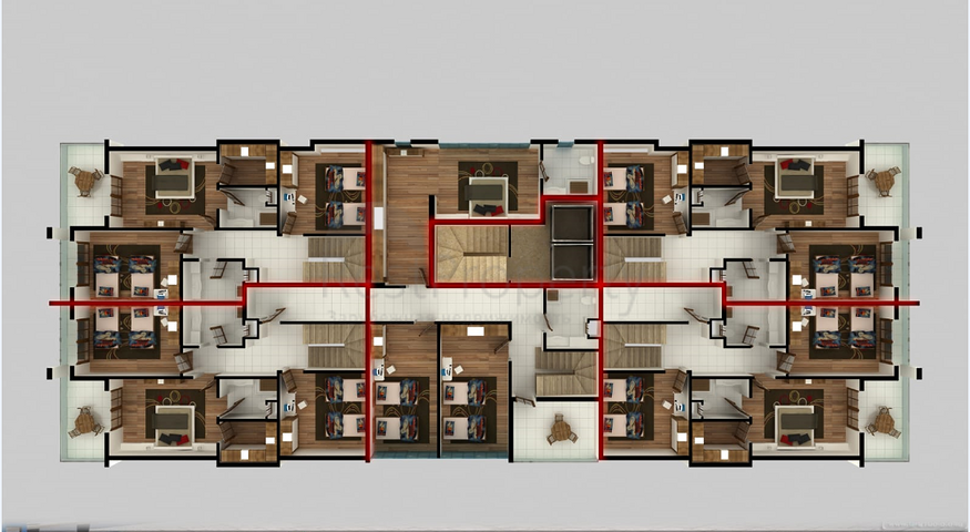 تصميم عصري - شقق ضمن مجمع سكني حديث - مهموتلار / الانيا 