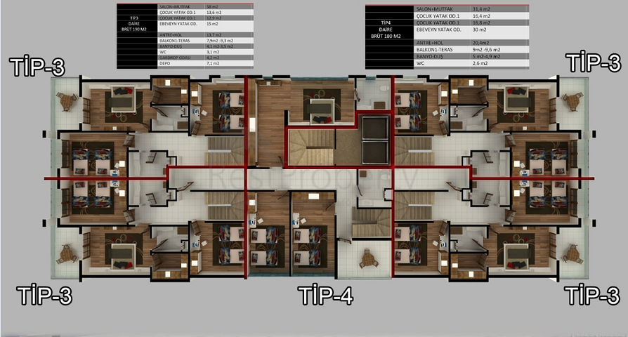 تصميم عصري - شقق ضمن مجمع سكني حديث - مهموتلار / الانيا 